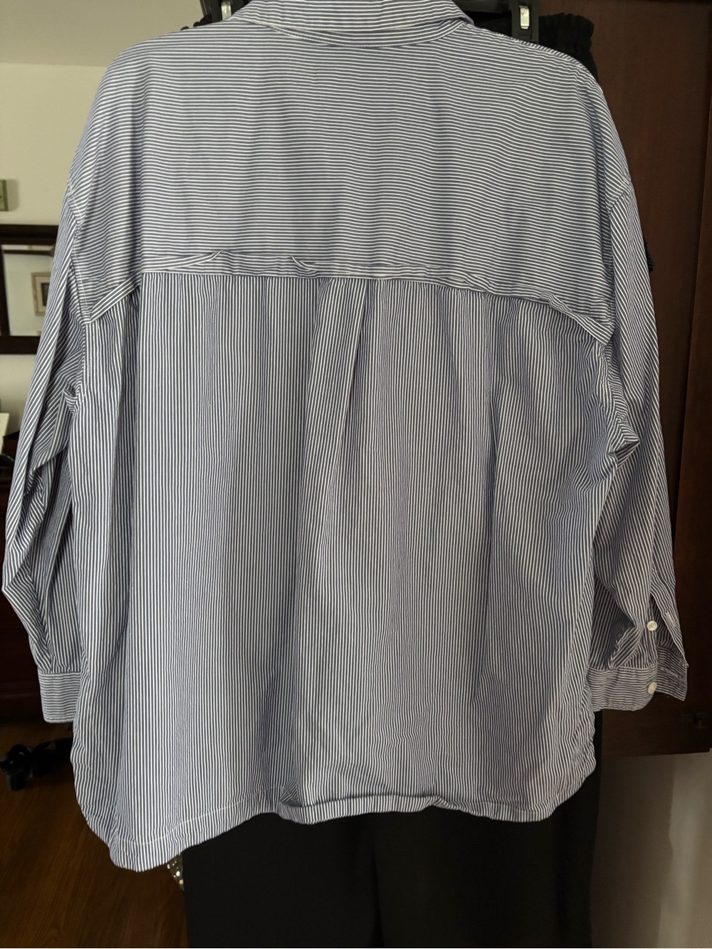 Banana Republic Navy and White Pinstripe Shirt - Picture 6 of 7